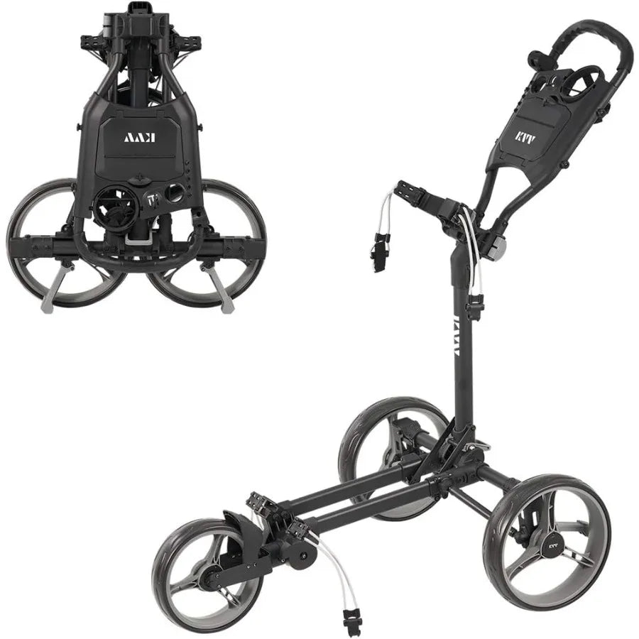 XMSJ 3 Wheel Compact Folding Golf Push Cart With Aluminum Frame